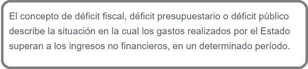 deficit fiscal, definicion